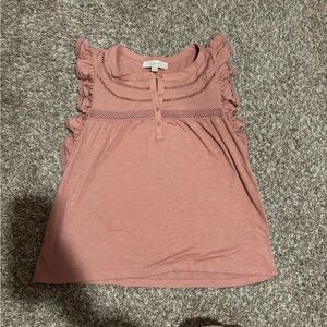 LOFT Blush Buttoned Top